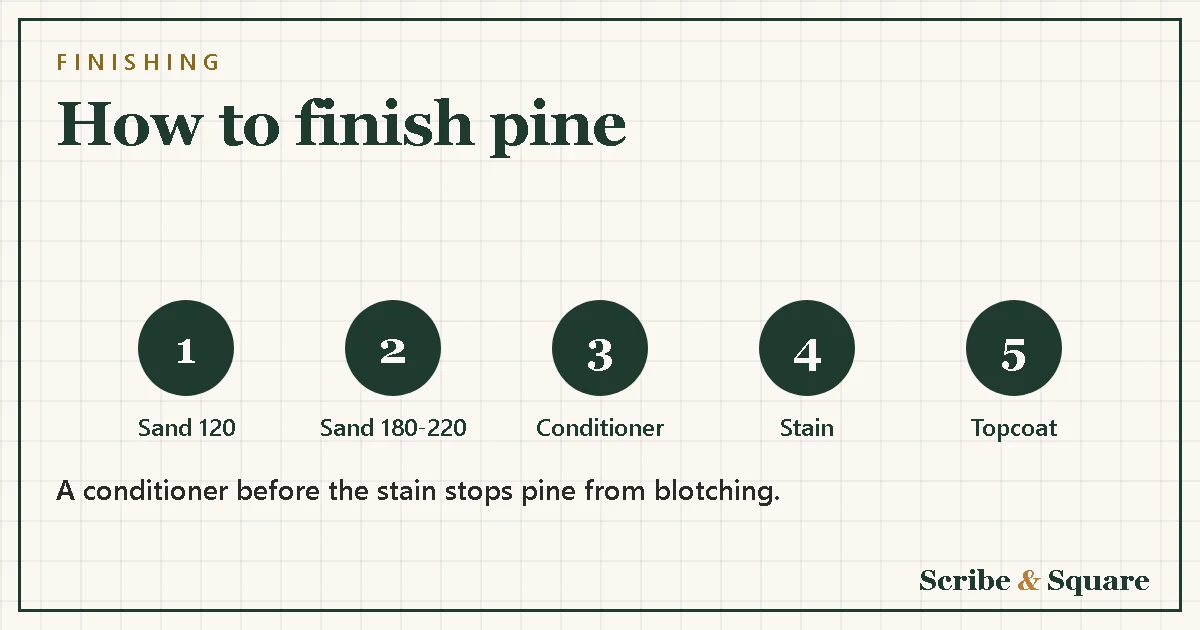 How to finish pine: sanding, staining and sealing