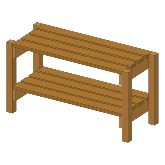 3D render of the Two-Tier Shoe Rack