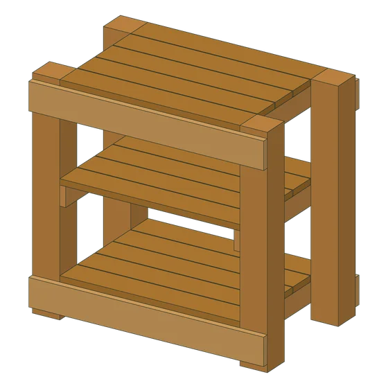 3D render of the Rolling Garage Cart