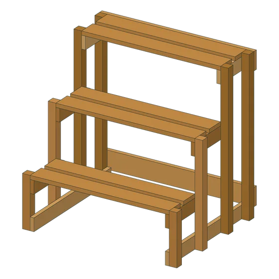 3D render of the Tiered Plant Stand