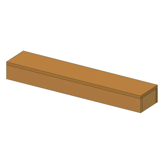 3D render of the Box Ledge Shelf from the free plan